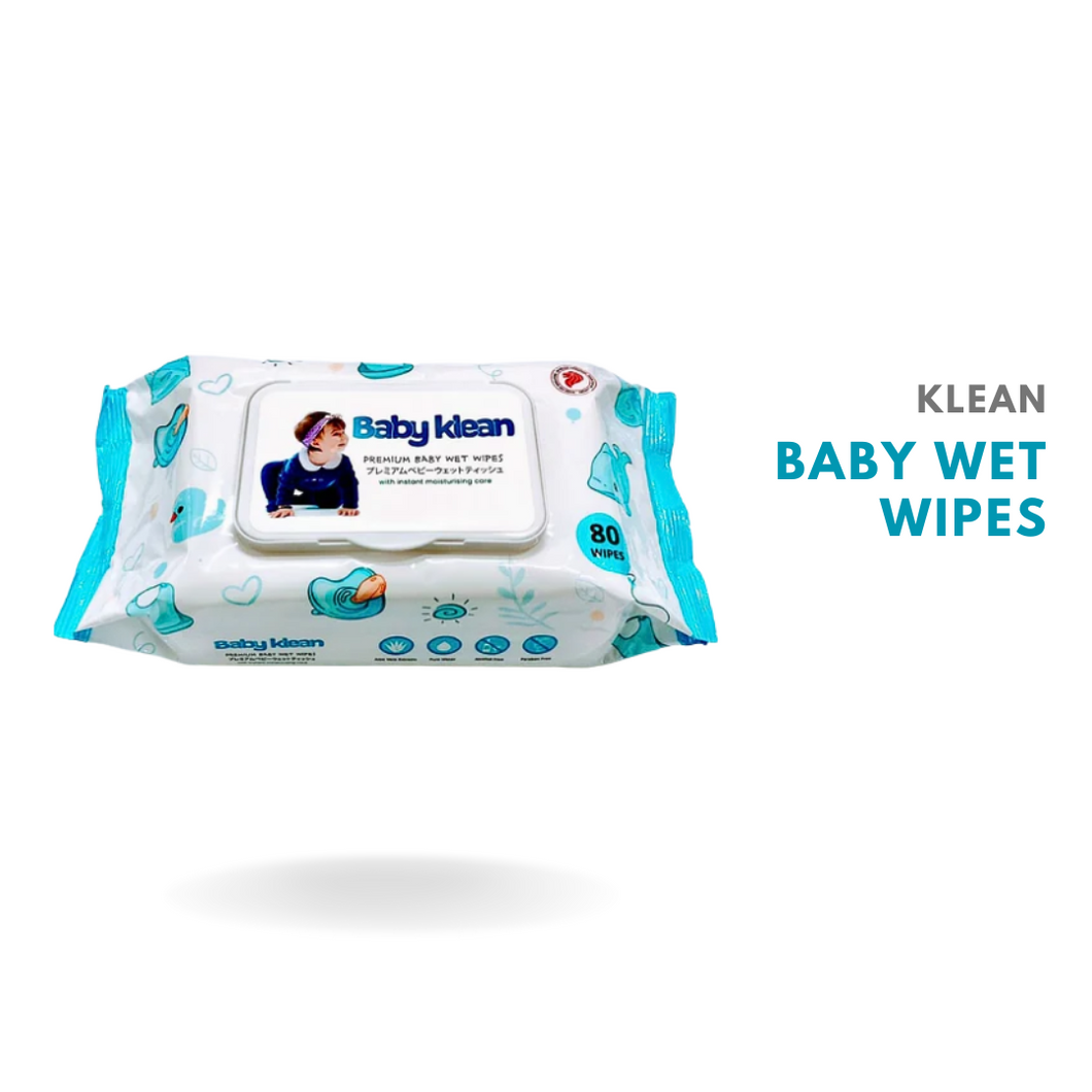 [KLH2141] BabyKlean Premium Baby Wet Wipes with Aloe Vera | 80 Wipes/Bag