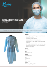 Load image into Gallery viewer, [KLH1017] Isolation Gown With Cuff - 10 Pcs/Bag[L]
