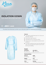 Load image into Gallery viewer, [KLH1017-3/4] Isolation Gown Full Back With Knitted Cuff - 10 Pcs/Bag
