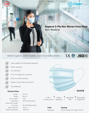 Load image into Gallery viewer, [KLH418] Hygiene 3-Ply Non Woven Face Mask - 40 Pcs/Bag
