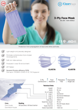 Load image into Gallery viewer, [KLH517A] 3-Ply Face Mask | 95.9% BFE - 50 Pcs/Box
