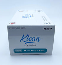 Load image into Gallery viewer, [KLH617W] Klean AIRsome 3-Ply Surgical Face Mask | &gt;99% BFE - 50 Pcs/Box
